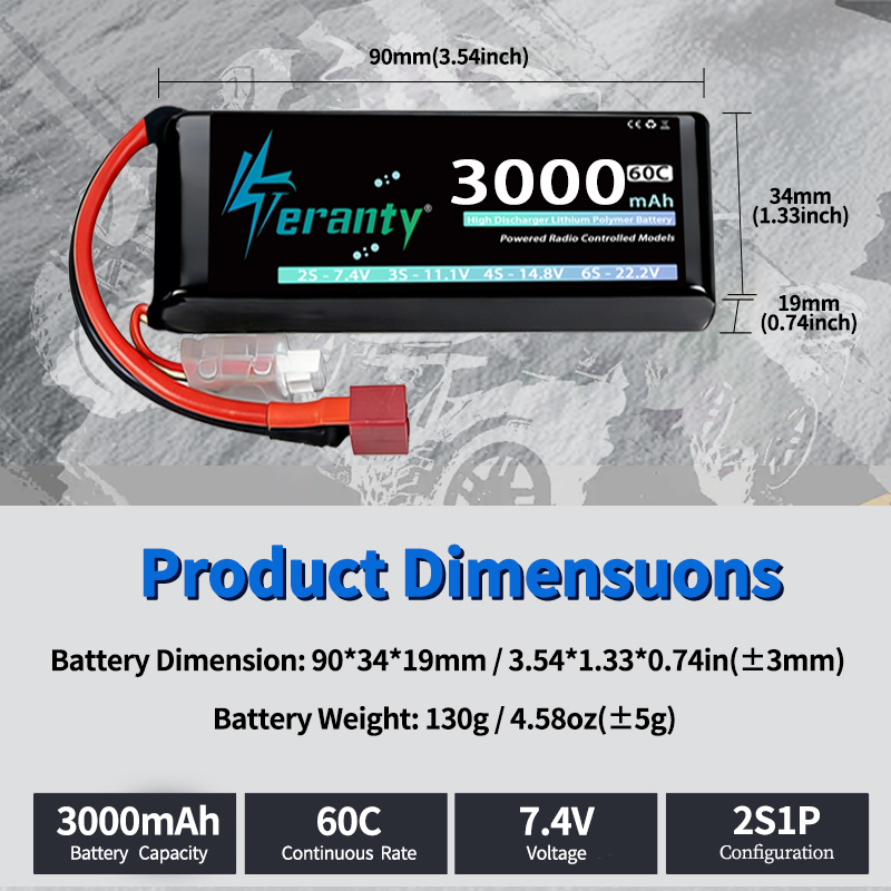 Batería Lipo TERANTY 2S 3000mA - Drone Lipo Battery reseña y precio