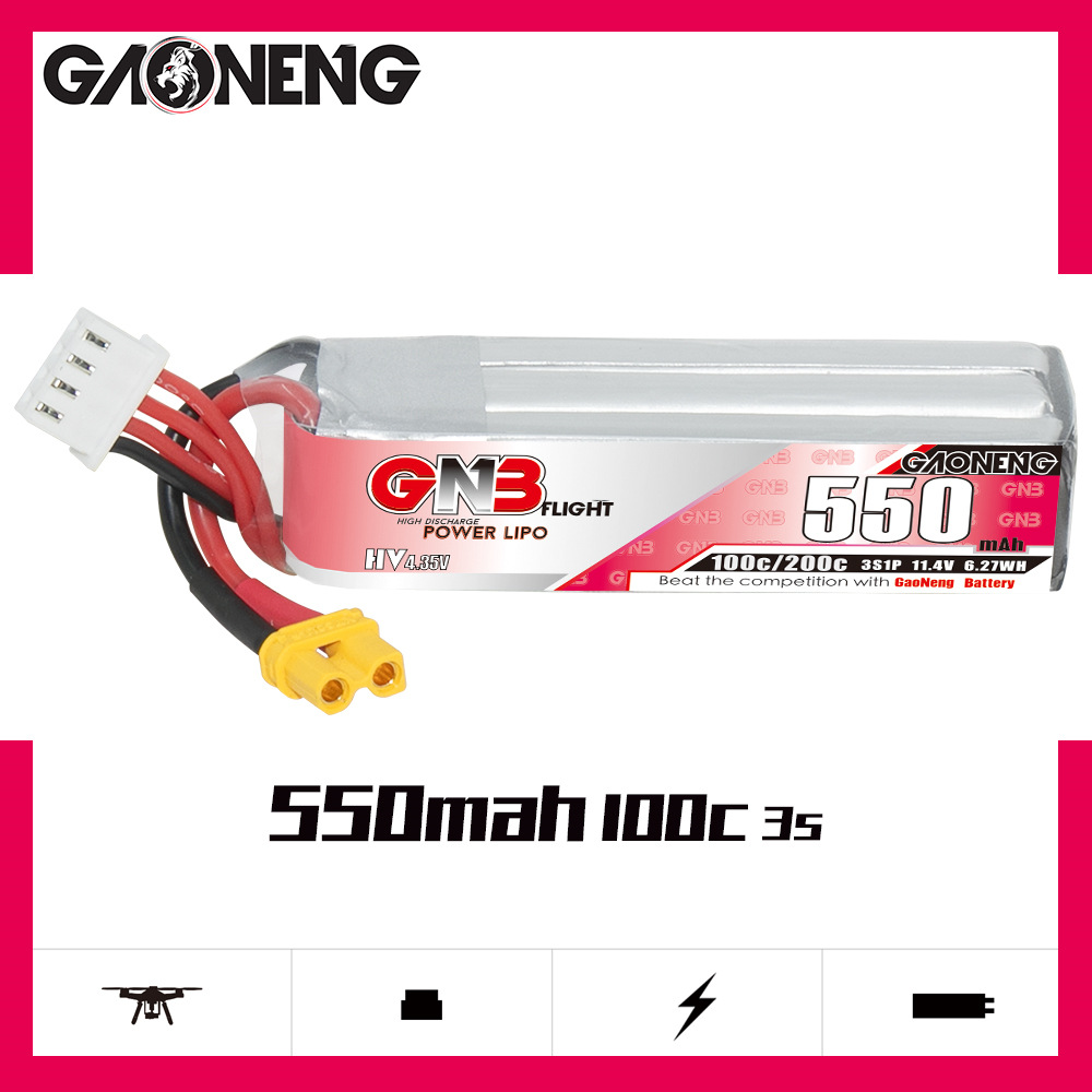 Batería Lipo GNB HV 11,4 V 550 - Drone Lipo Battery reseña y precio