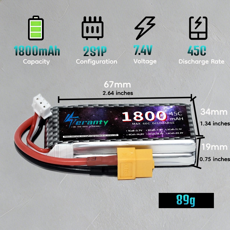 Batería Lipo TERANTY 2S 3S 4S  - Drone Lipo Battery reseña y precio