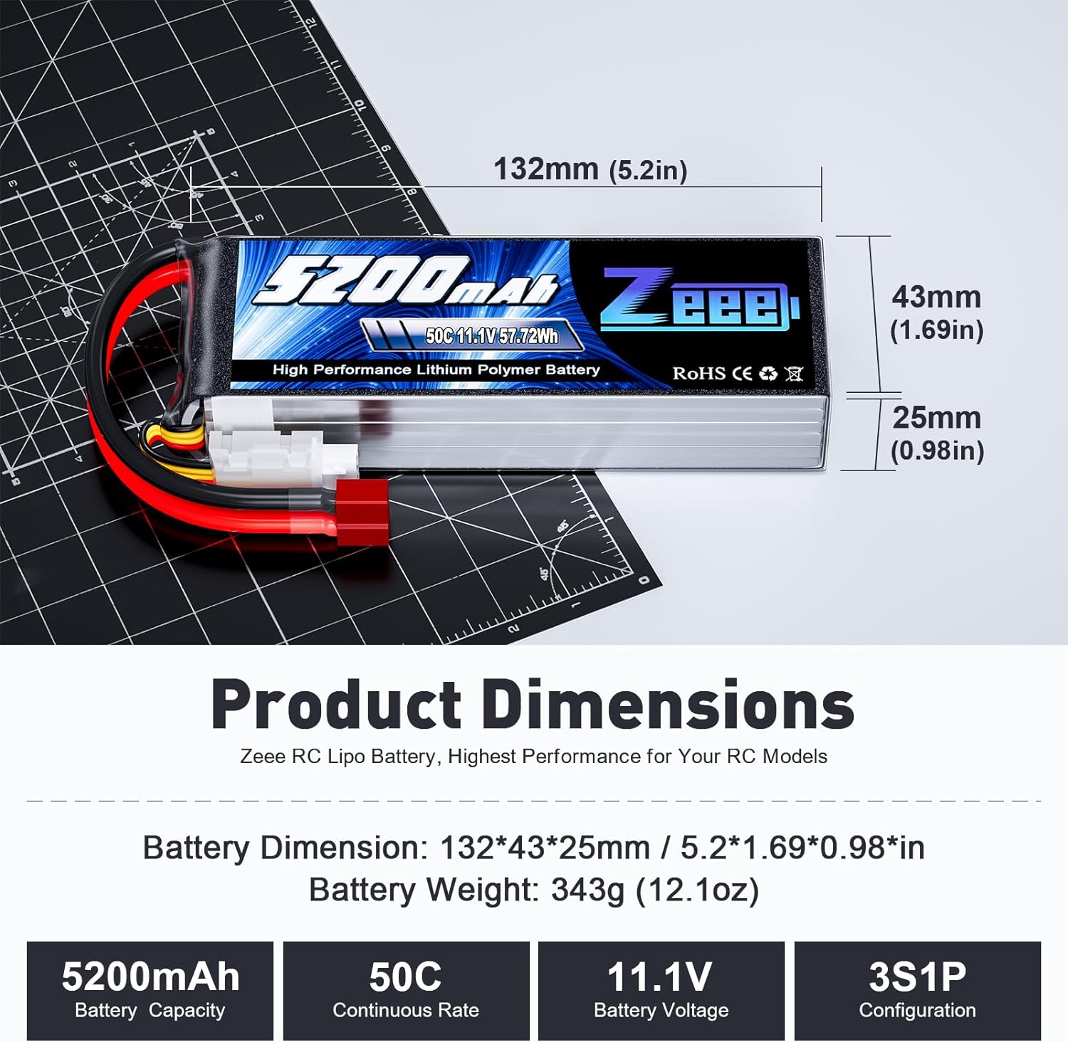 1/2 unidades Zeee 11,1 V 50C 5 - Drone Rc Link reseña y precio